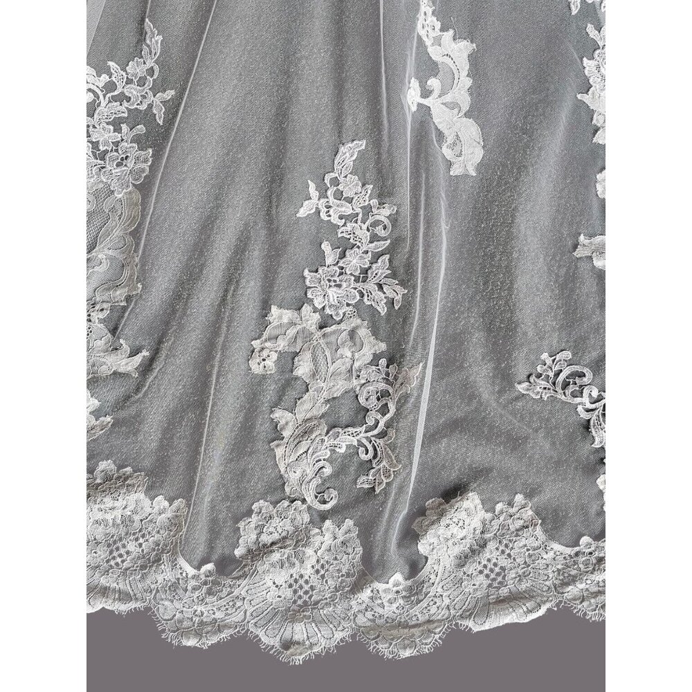 White Lace Illusion Bodice Open Back Wedding Gown - Morilee Madeline Gardner - Picture 7 of 12